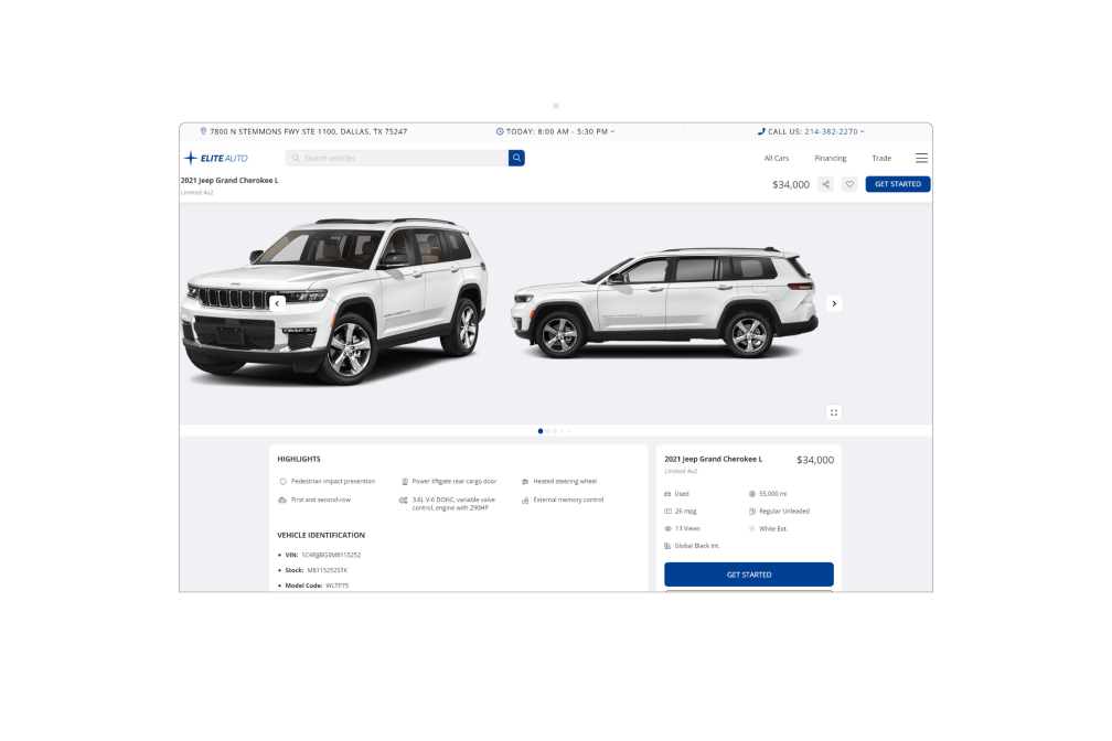 Dealership Desktop Mockup